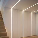 Recessed aluminum profile for LED strip with diffuser - 2 covers - 23x15mm - 2 meters