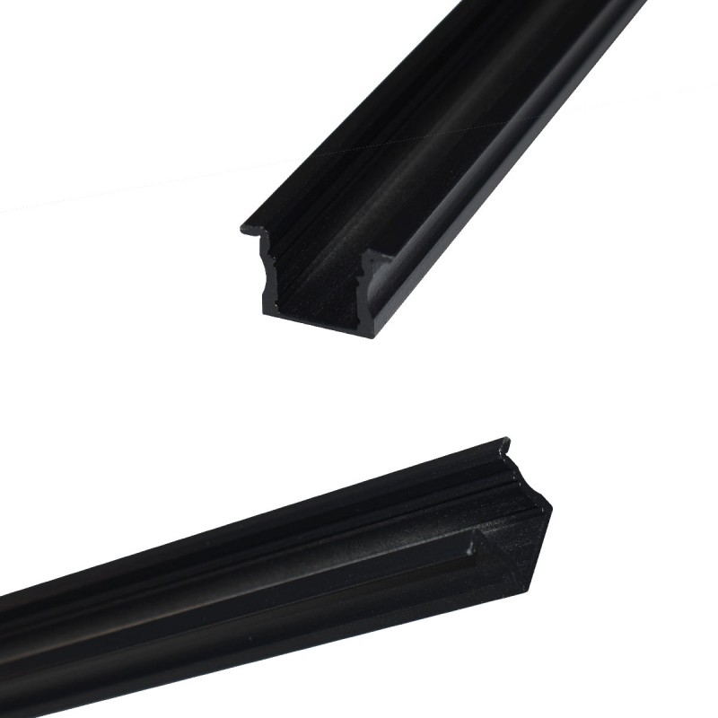 Recessed aluminum profile for LED strip with diffuser - 2 covers - 23x15mm - 2 meters