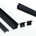 Recessed aluminum profile for LED strip with diffuser - 2 covers - 23x15mm - 2 meters