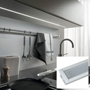 Recessed aluminum profile for LED strip with diffuser - 2 covers - 23x15mm - 2 meters