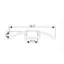 Aluminum Profile 58x9mm Half Moon Shaped Surface (2 mt)