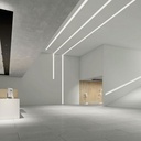 Recessed aluminum profile for LED strip with diffuser - 2 covers - 23x15mm - 2 meters