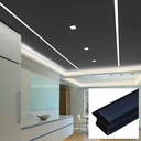 Recessed aluminum profile for LED strip with diffuser - 2 covers - 23x15mm - 2 meters