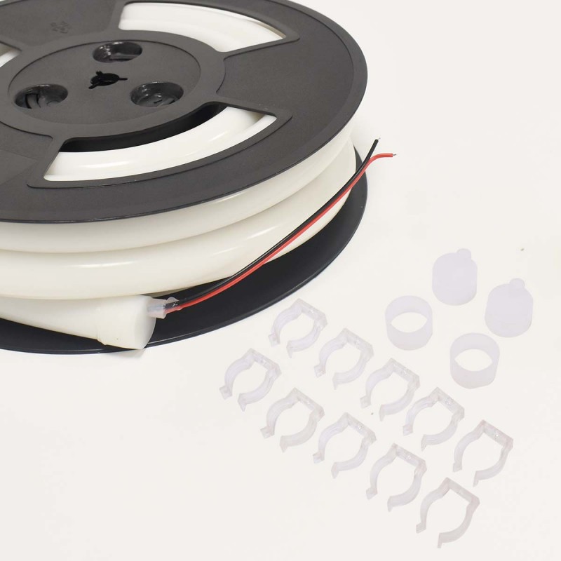 Flexible LED neon 360º circular - 24V DC - Ø20mm - 5 meters - 13W/m - Complete kit - IP67