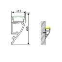 Aluminum profile for LED strip wall washer 18x44mm (2mt)