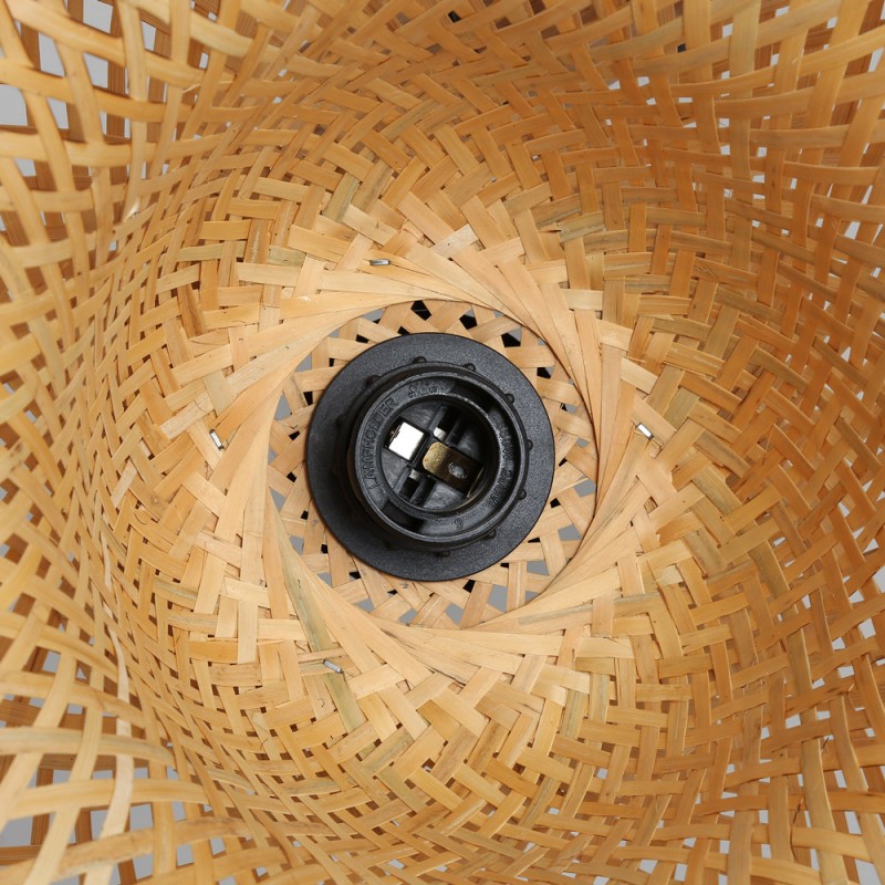 Wood and wicker floor lamp "Frankie" - E27