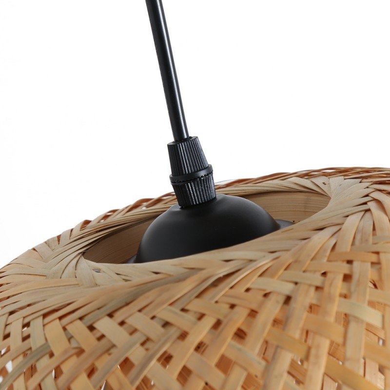 Wood and wicker floor lamp "Frankie" - E27