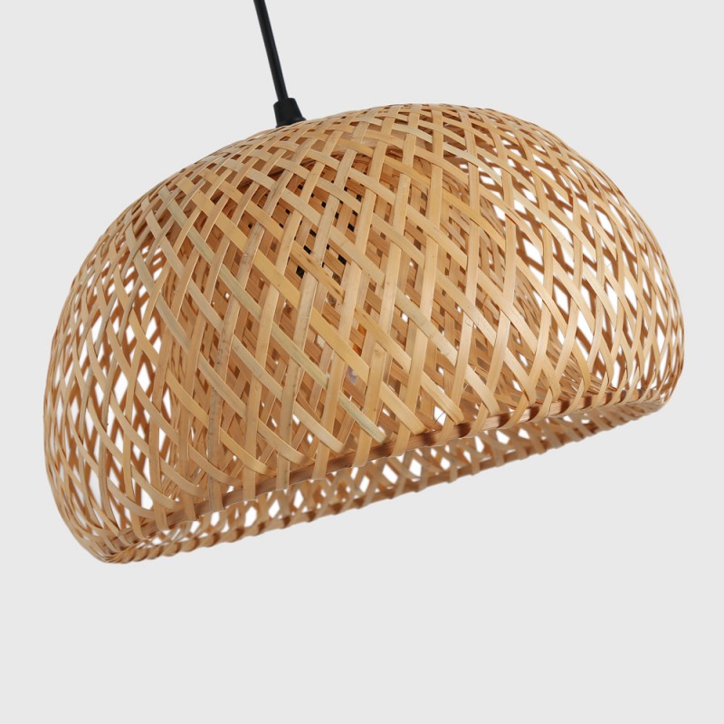Wood and wicker floor lamp "Frankie" - E27