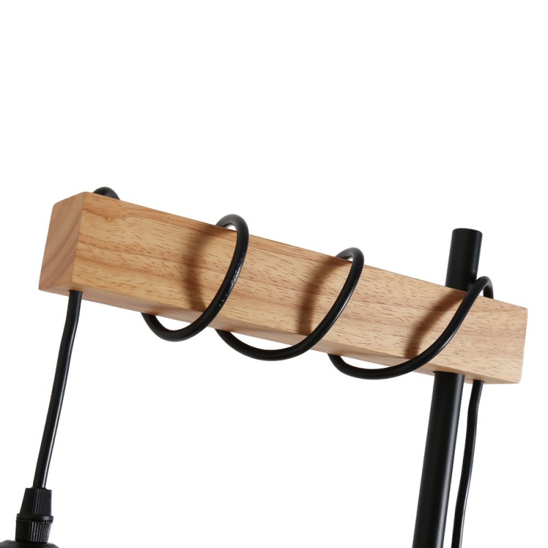 Wood and wicker floor lamp "Frankie" - E27