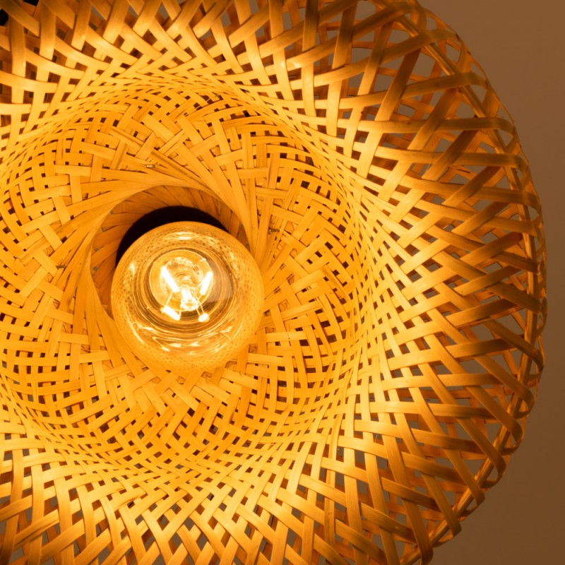 Wood and wicker floor lamp "Frankie" - E27