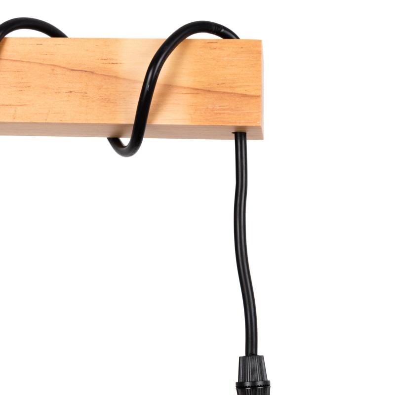 Wood and wicker floor lamp "Frankie" - E27