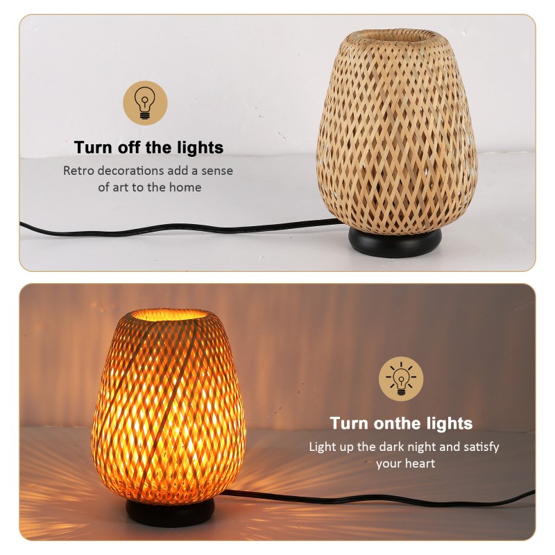Wicker table lamp "CARL" - E27