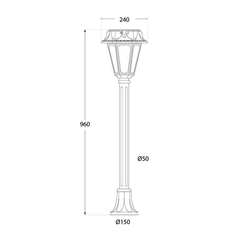 Solar garden bollard "MIZAR/ROSETTA" with PIR sensor - 3 operating modes - CCT