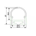 Profile for suspension or surface LED strip 20x27mm (2meters)