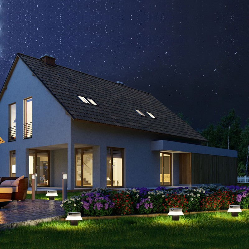Solar LED bollard with stake "FELICE 200 SPIKE" 18cm with PIR sensor - 3 modes of operation - CCT