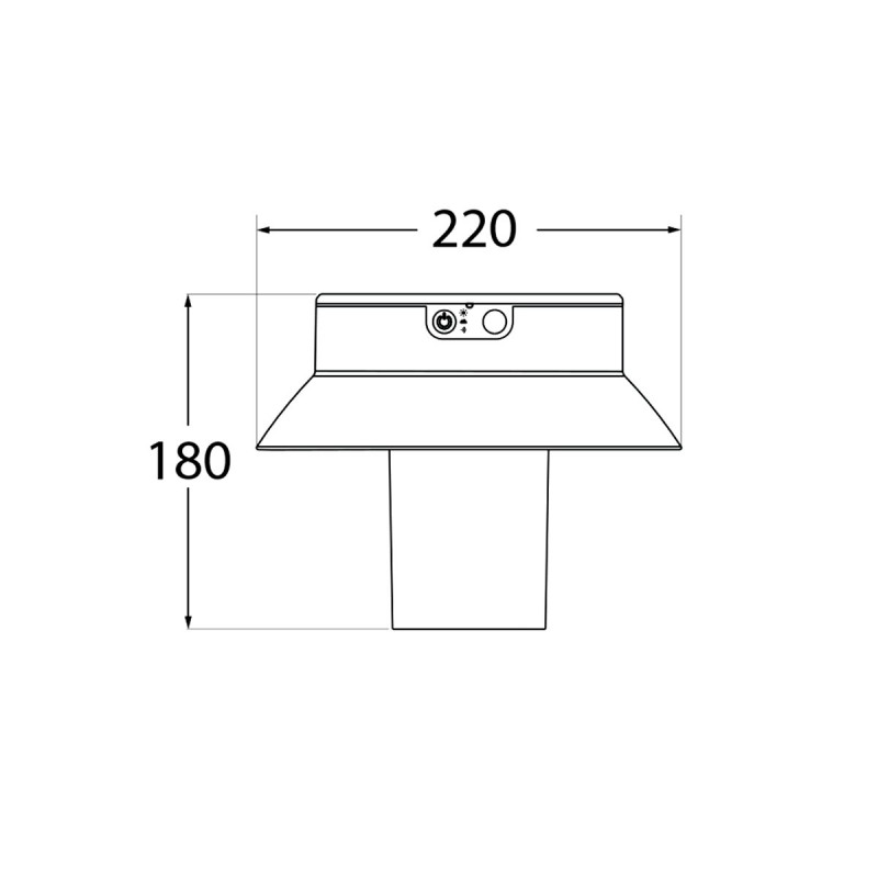 Solar LED bollard "FELICE 200" 18cm with PIR sensor - 3 operating modes - CCT