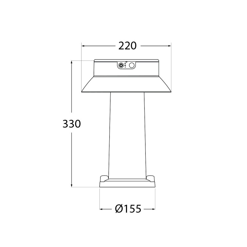 Solar LED bollard "FELICE 400" 33cm with PIR sensor - 3 operating modes