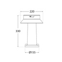 Solar LED bollard "FELICE 400" 33cm with PIR sensor - 3 operating modes