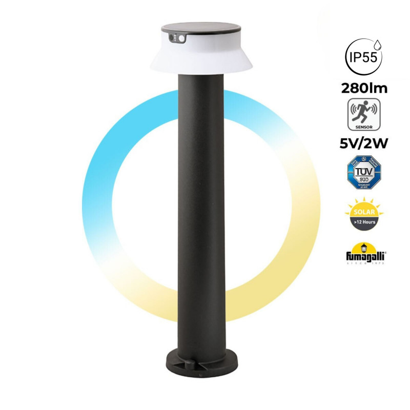 Solar LED bollard "FELICE 800" 73cm with PIR sensor - 3 operating modes