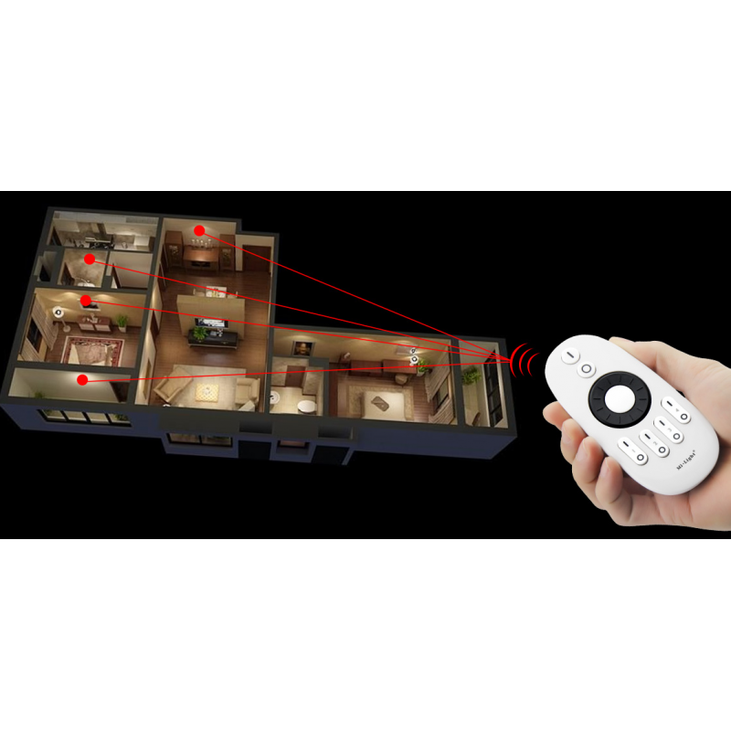 Controller Controller LED Monocolor/CCT - 4 Zones -Rotating wheel - FUT006 - Mi Light - Mi Boxer