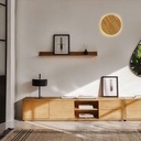 Circular wooden wall light "Lune" - 12W - Ø 20cm