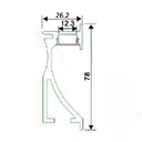 Recessed profile for wall washer 26x78mm socket (2mt)