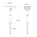 LED outdoor solar spotlight with spike - 1W (2x0,5W) - IP65