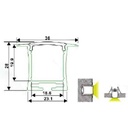 Aluminum profile for recessed LED strip 36x28mm (2metros)