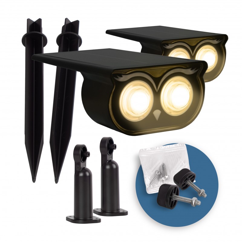LED outdoor solar spotlight with spike - 1W (2x0,5W) - IP65