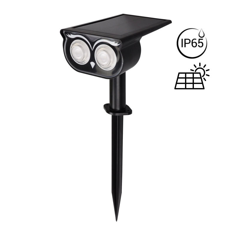 LED outdoor solar spotlight with spike - 1W (2x0,5W) - IP65