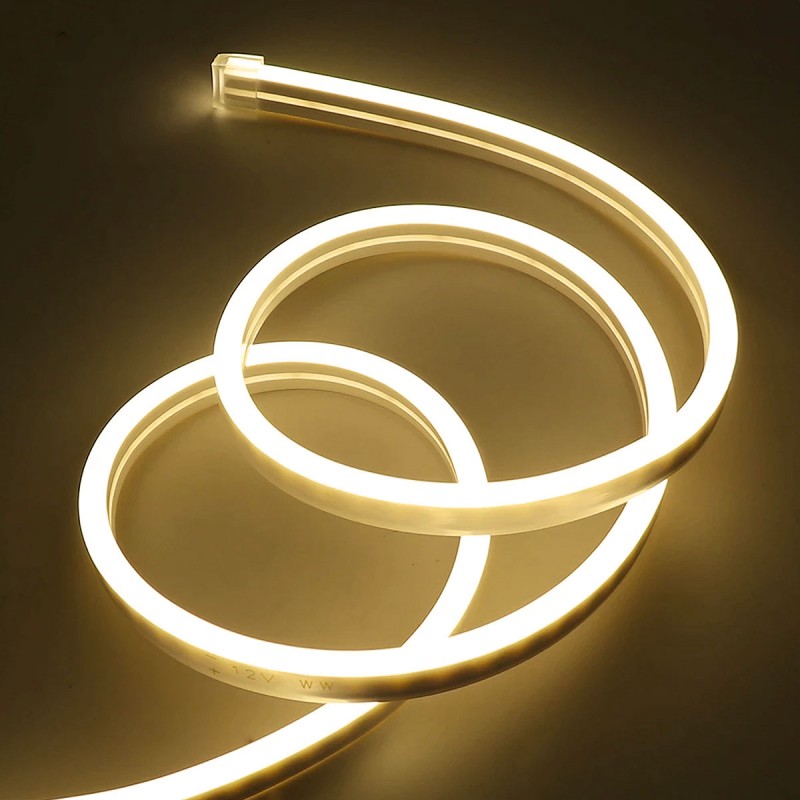 Flexible LED neon 24V DC - 4x10mm - 5 meters - Complete kit - IP67 - 11W/m - Lateral curvature