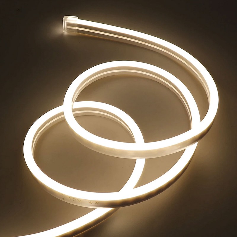 Flexible LED neon 24V DC - 4x10mm - 5 meters - Complete kit - IP67 - 11W/m - Lateral curvature