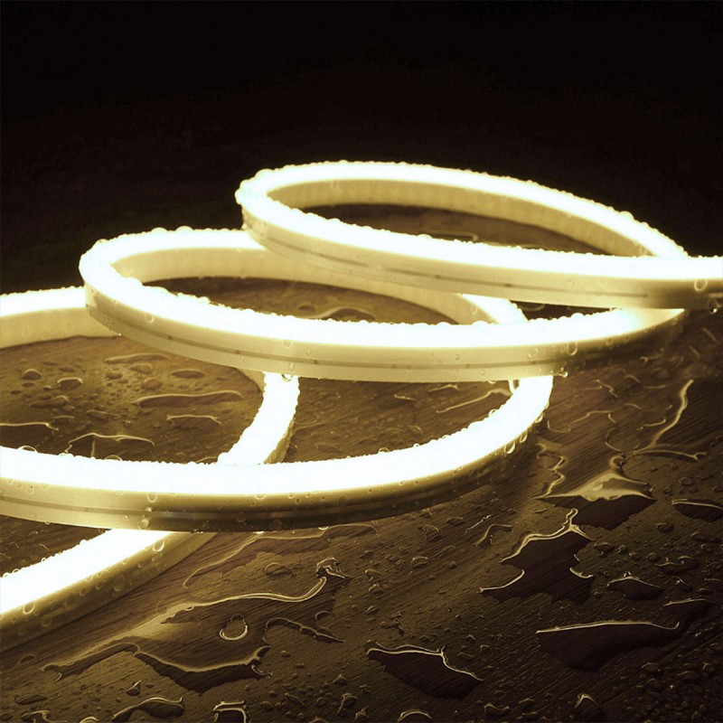 Flexible LED neon 24V DC - 4x10mm - 5 meters - Complete kit - IP67 - 11W/m - Lateral curvature