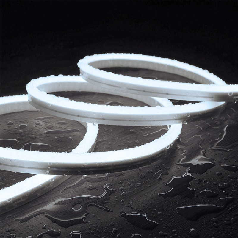 Flexible LED neon 24V DC - 4x10mm - 5 meters - Complete kit - IP67 - 11W/m - Lateral curvature