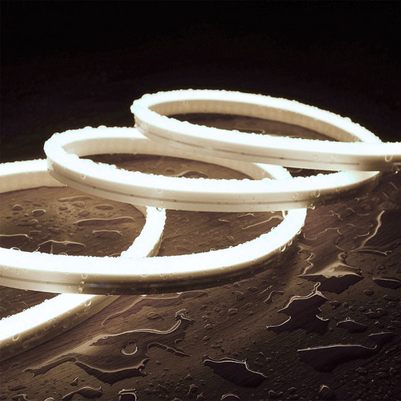Flexible LED neon 24V DC - 4x10mm - 5 meters - Complete kit - IP67 - 11W/m - Lateral curvature