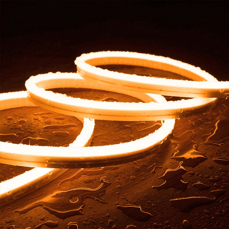 Flexible LED neon 24V DC - 4x10mm - 5 meters - Complete kit - IP67 - 11W/m - Lateral curvature