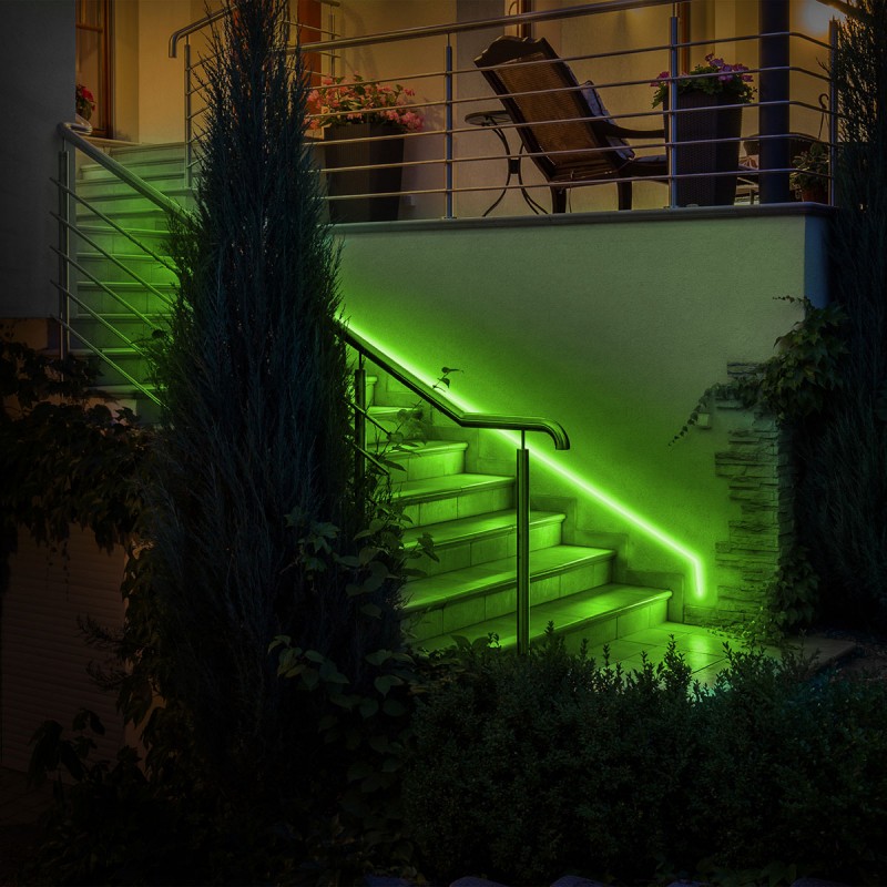 Flexible LED neon 24V DC - 4x10mm - 5 meters - Complete kit - IP67 - 11W/m - Lateral curvature