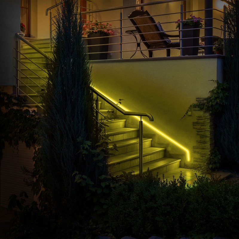 Flexible LED neon 24V DC - 4x10mm - 5 meters - Complete kit - IP67 - 11W/m - Lateral curvature
