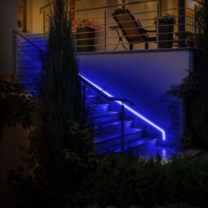 Flexible LED neon 24V DC - 4x10mm - 5 meters - Complete kit - IP67 - 11W/m - Lateral curvature