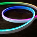 RGB Flexible LED Neon - 24V/DC 4x10mm - 5 meters - Complete Kit - IP67 - 20W/m - Side bend