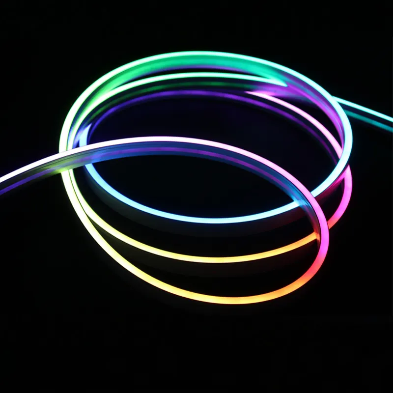 RGB Flexible LED Neon - 24V/DC 4x10mm - 5 meters - Complete Kit - IP67 - 20W/m - Side bend