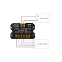 RGBW controller for LED strips with RF touch panel - 5-24V/DC