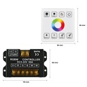 RGBW controller for LED strips with RF touch panel - 5-24V/DC
