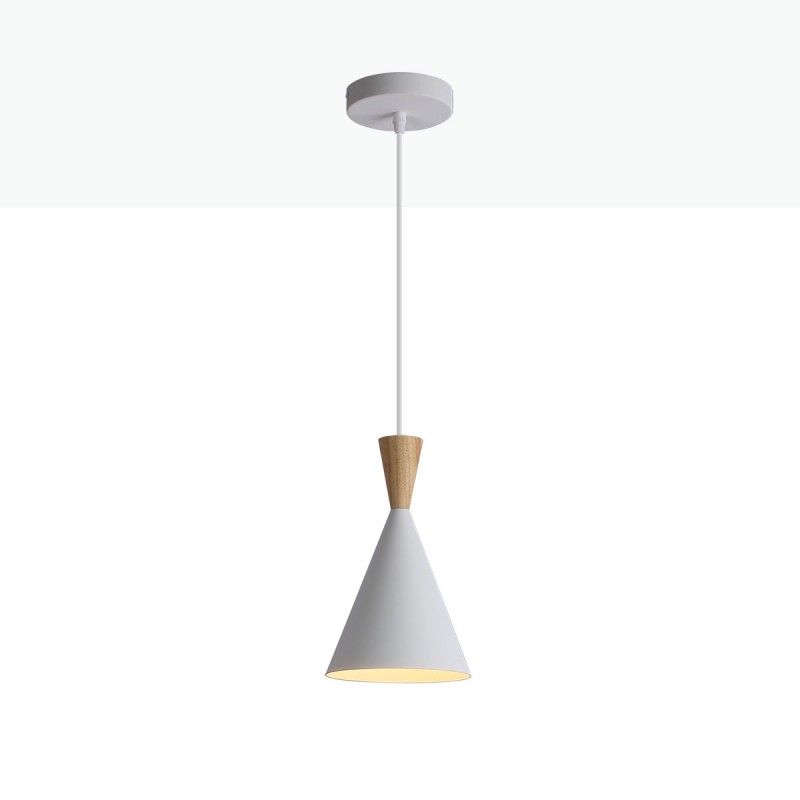 Nordic metal and wood pendant light "Exan"