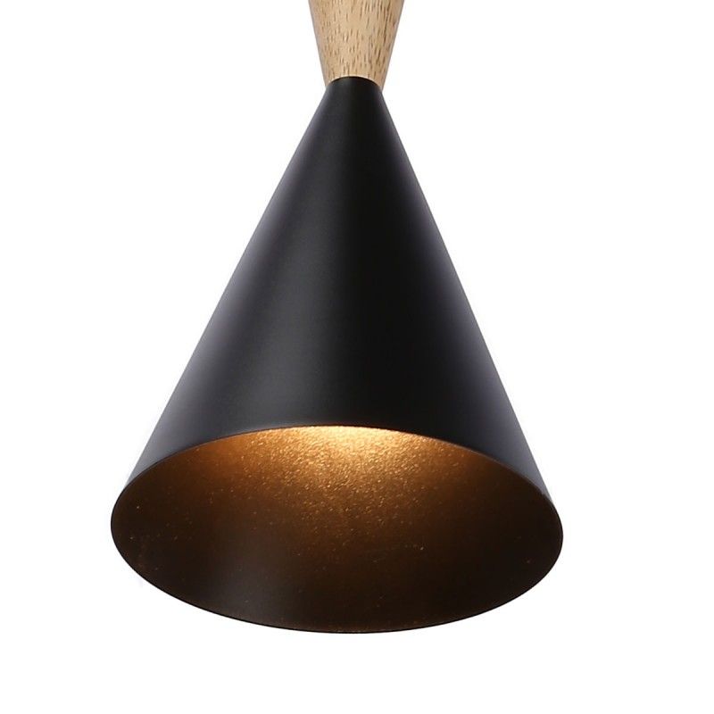 Nordic metal and wood pendant light "Exan"
