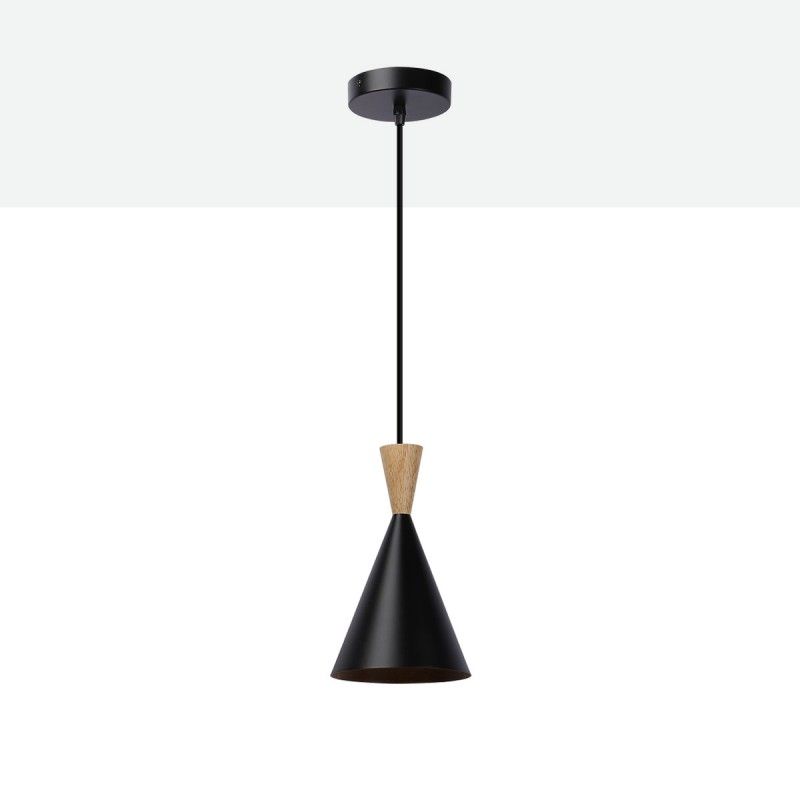 Nordic metal and wood pendant light "Exan"