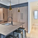 Nordic metal and wood pendant light "Exan"