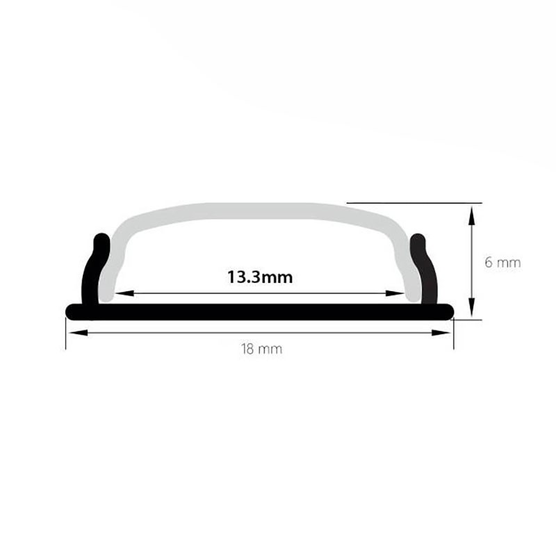Diffuser opal 18mm for flexible moldable profile 18x6mm (2m)