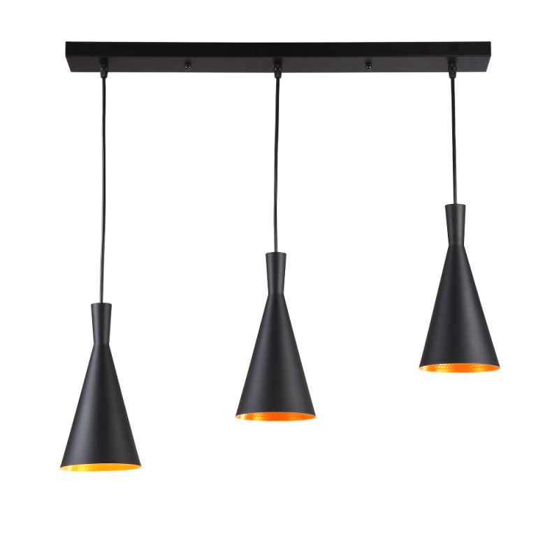 Metal pendant lamp "Solvang Triple".
