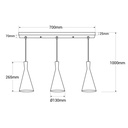 Metal pendant lamp "Solvang Triple".